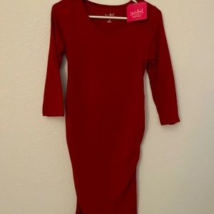 Isabel maternity dress dark red xs